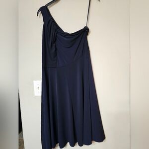 NWT Ann Taylor Midnight Blue One-Shoulder Dress